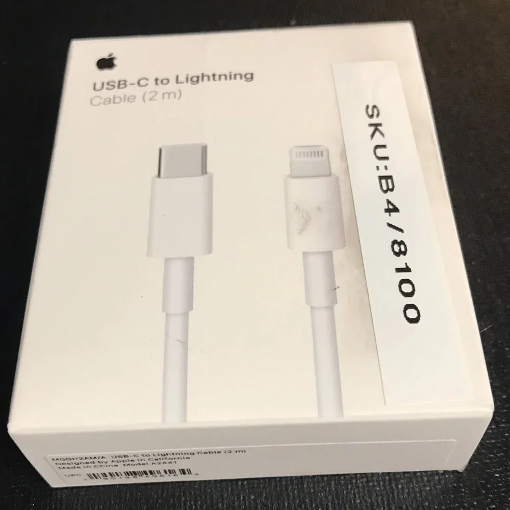 Apple - 2 m USB Type C-to-Lightning Charging Cable - White